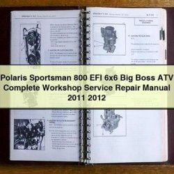 2011-2012 Polaris Sportsman 800 EFI 6x6 Big Boss ATV Service Repair Workshop Manual PDF