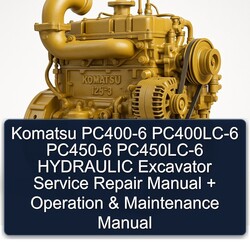Komatsu PC400-6 Pc400lc-6 PC450-6 Pc450lc-6 Hydraulic Excavator Operation Service Repair Workshop Manual PDF