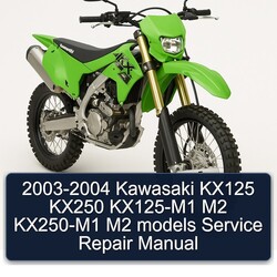 2003-2004 Kawasaki KX Series KX125 KX250 KX125-M1 M2 KX250-M1 Models Service Repair Workshop Manual PDF