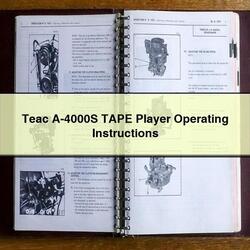 Teac -4000s Tape Player Operating Service Repair Workshop Manual PDF