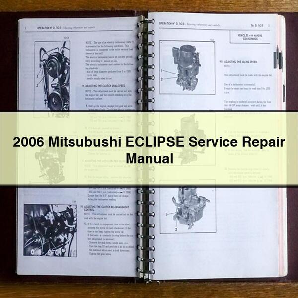 2006 Mitsubishi Engines Manuals Mitsubushi Eclipse Service Repair Workshop Manual PDF