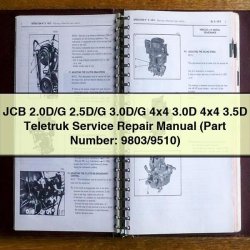 JCB 2.0d/g 2.5d/g 3.0d/g 4x4 3.0d 3.5d Teletruk (part Number: 9803/9510) Service Repair Workshop Manual PDF