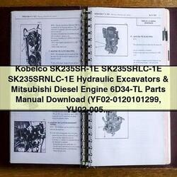 Kobelco SK235SR Series Hydraulic Excavators Mitsubishi 6D34-TL Diesel Engine Parts Catalog PDF