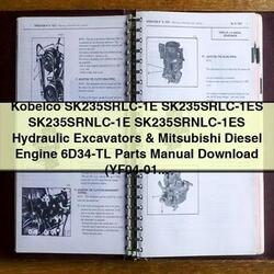Kobelco Sk235srlc-1e Sk235srlc-1es Sk235srnlc-1e Sk235srnlc-1es Hydraulic Excavators Mitsubishi Diesel Engine 6D34-TL Parts Catalog PDF
