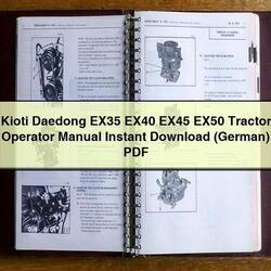 Kioti Daedong EX35 EX40 EX45 EX50 Tractor Operator (GERMAN) Operator's Manual PDF