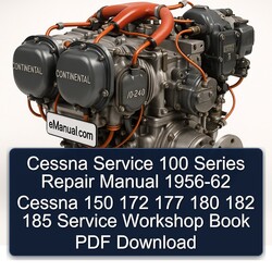 1956-1962 Continental IO 240 Cessna 100 Series 150 172 177 180 182 185 Book Service Repair Workshop Manual PDF