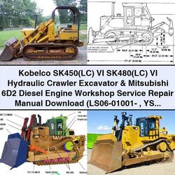 Kobelco Sk450(lc) VI Sk480(lc) Hydraulic Crawler Excavator Mitsubishi 6d2 Diesel Engine Service Repair Workshop Manual PDF