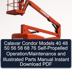 Calavar Condor Models 40 48 50 56 58 68 76 Self-propelled Operation/ Illustrated Parts Catalog PDF