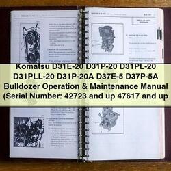 Komatsu D31e-20, D31P-20 Series, D37e-5, D37P-5A Bulldozer Operation Service Repair Workshop Manual PDF