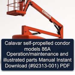 Calavar Self-propelled Condor Models 86A Operation/ Illustrated Parts ( 92313-001) Catalog PDF