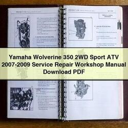 Yamaha Wolverine 350 2WD Sport ATV 2007-2009 Service Repair Workshop Manual Download PDF