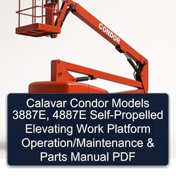 Calavar Condor Models 3887e, 4887E Self-propelled Elevating Work Platform Operation/ Parts Catalog PDF
