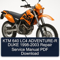 1998-2003 KTM 640 LC4 Adventure-r Duke Service Repair Workshop Manual PDF