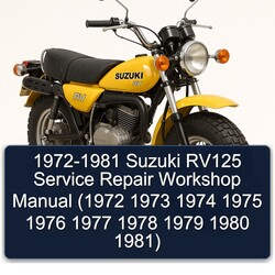 1972-1981 Suzuki RV Series RV125 Service Repair Workshop Manual PDF