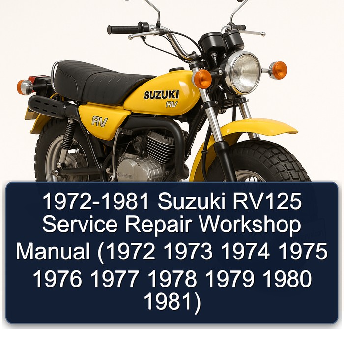 1972-1981 Suzuki RV Series RV125 Service Repair Workshop Manual PDF