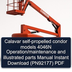 Calavar Self-propelled Condor Models 4046N Operation/ Illustrated Parts (PN92177) Catalog PDF