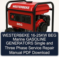 Westerbeke 16-25KW BEG Marine Gasoline Generators Single Three Phase Service Repair Workshop Manual PDF