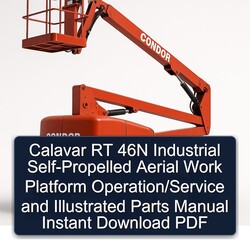 Calavar RT 46N Industrial Self-propelled Aerial Work Platform Operation/ Illustrated Parts Catalog PDF