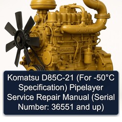 Komatsu 125 2 D85C-21 ( -50°c ) Pipelayer (serial Number: 36551 Up) Service Repair Workshop Manual PDF
