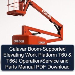 Calavar Boom-supported Elevating Work Platform T60 T66J Operation/ Parts Catalog PDF