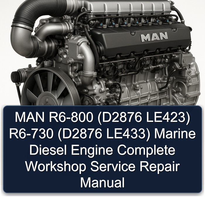 MAN R6-800 (D2876 LE423) R6-730 (D2876 LE433) Marine Diesel Engine Complete Workshop Service Repair Manual 