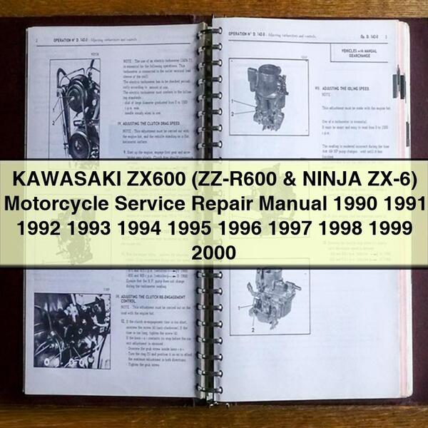 KAWASAKI ZX600 (ZZ-R600 & NINJA ZX-6) Motorcycle Service Repair Manual 1990 1991 1992 1993 1994 1995 1996 1997 1998 1999 2000