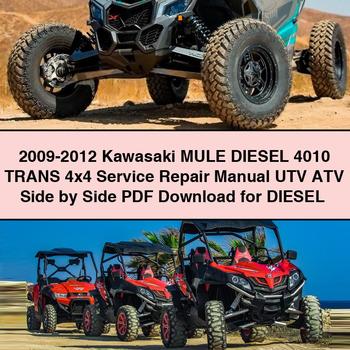 2009-2012 Kawasaki MULE Diesel 4010 TRANS 4x4 Manual de servicio y reparación UTV ATV Side by Side for DIESEL