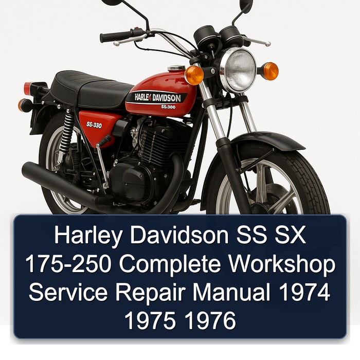 Harley Davidson SS SX 175-250 Manual completo de servicio y reparación del taller 1974 1975 1976