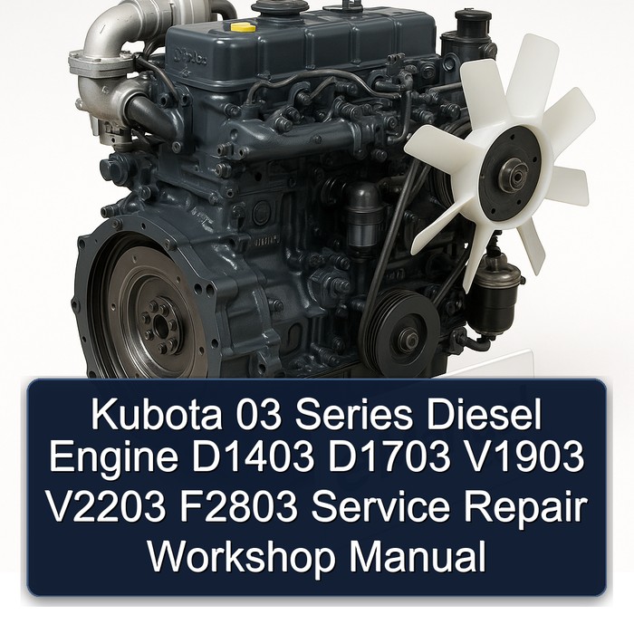Kubota 03 Series Diesel Engine D1403 D1703 V1903 V2203 F2803 Service Repair Workshop Manual