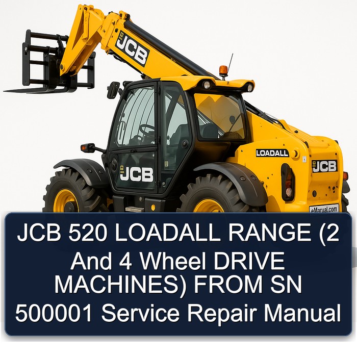 JCB 520 LOADALL RANGE (2 And 4 Wheel DRIVE MACHINES) FROM SN 500001 Service Repair Manual