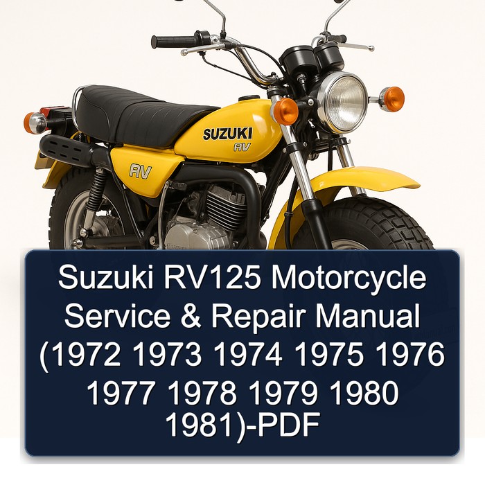 Suzuki RV125 Motorcycle Manual de servicio y reparación (1972 1973 1974 1975 1976 1977 1978 1979 1980 1981)-PDF