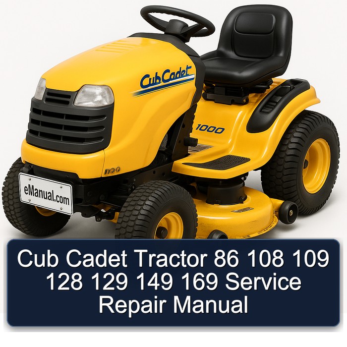 Cub Cadet Tractor 86 108 109 128 129 149 169 Service Repair Manual