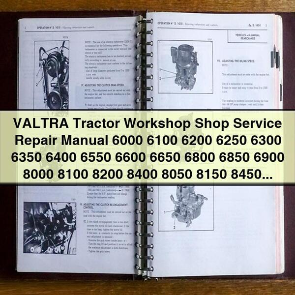 VALTRA Tractor 6000-8950 Series, 6600e, 87 Workshop Shop Service Repair Manual