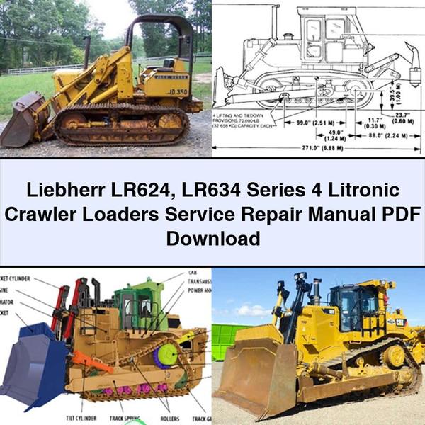 Liebherr LR624 LR634 Series 4 Litronic Crawler Loaders Manual de servicio y reparación