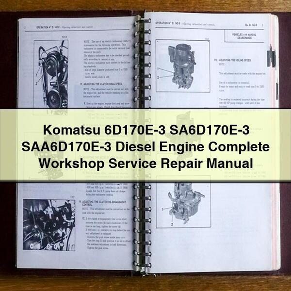 Komatsu 6D170E-3 SA6D170E-3 SAA6D170E-3 Diesel Engine Complete Workshop Service Repair Manual 