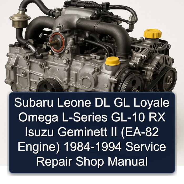 Manual de Reparación Subaru Leone DL GL Loyale Omega L-Series GL-10 RX Isuzu Geminett II (Motor EA-82) 1984-1994