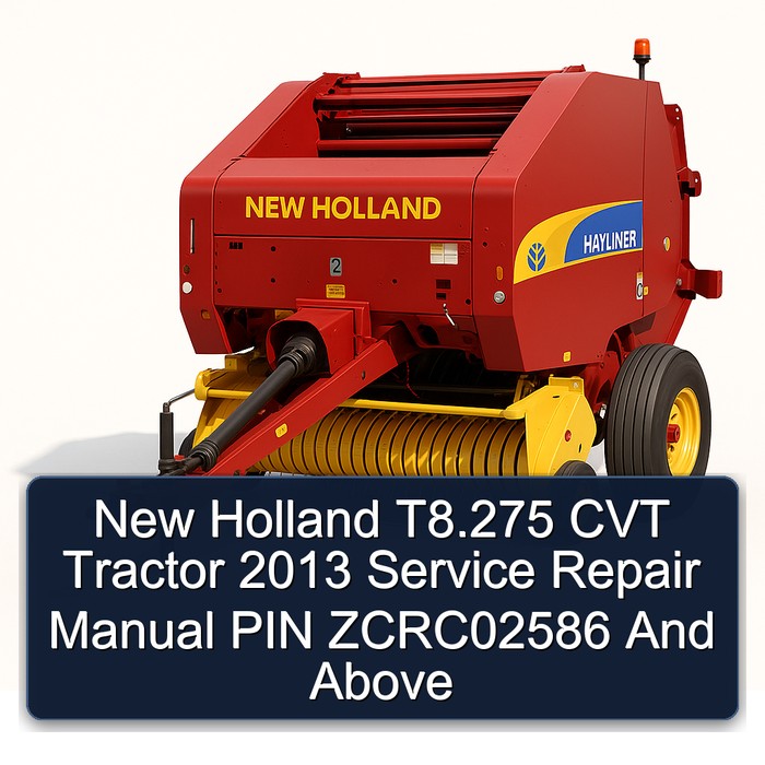 Manual de Servicio y Reparación Tractor New Holland T8.275 CVT 2013 (PIN ZCRC02586 y posteriores)