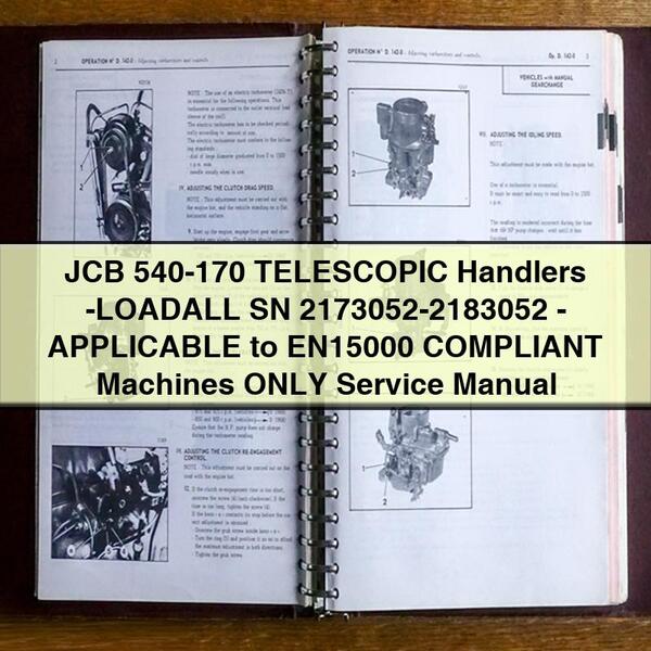 JCB 540-170 TELESCOPIC Handlers - LOADALL SN 2173052-2183052 Service Repair Manual
