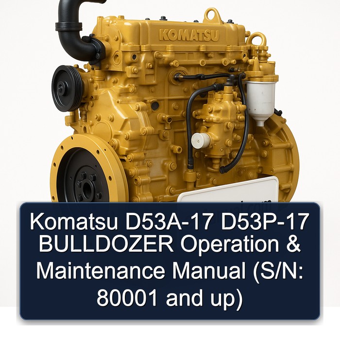 Komatsu D53A-17 D53P-17 BULLDOZER Operation & Maintenance Manual (S/N: 80001 and up)