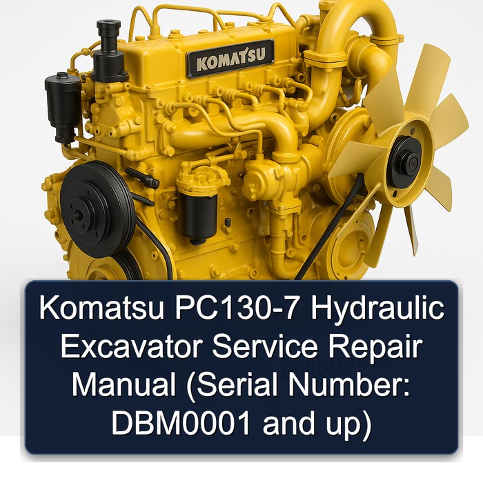Komatsu PC130-7 Hydraulic Excavator Manual de servicio y reparación (Serial Number: DBM0001 and up)