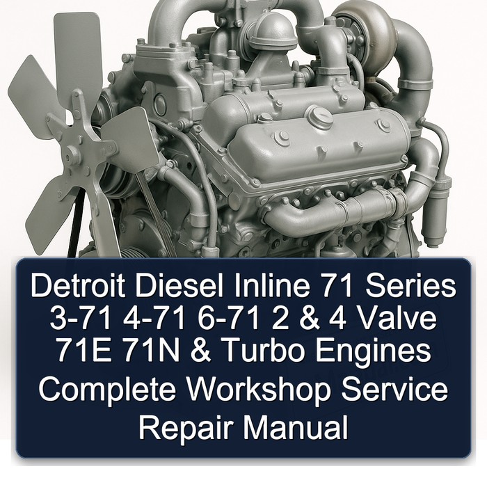 Detroit Diesel Inline 71 Series 3-71 4-71 6-71 2 & 4 Valve 71E 71N & Turbo Engines Manual completo de servicio y reparación del taller