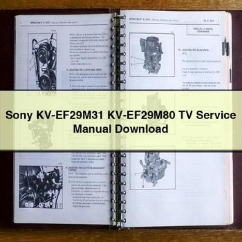 Sony Kv-EF29M31 Kv-EF29M80 Tv Workshop Service Repair Manual PDF Download