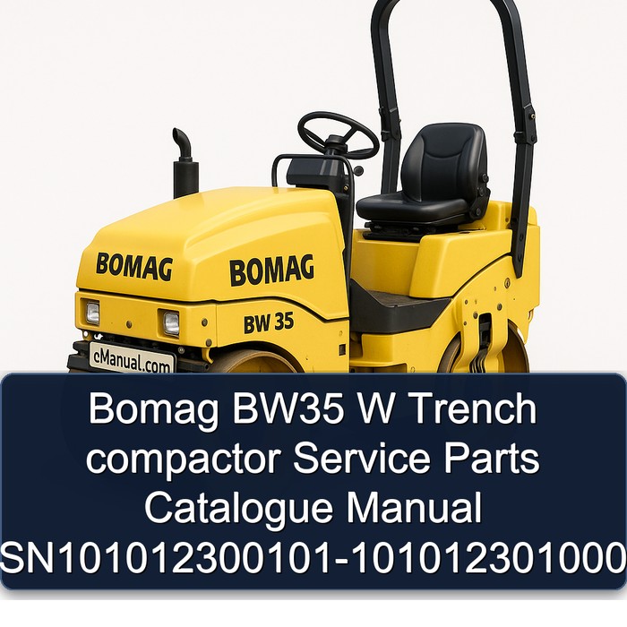 Bomag BW35 W Trench compactor Service Parts Catalogue Manual SN101012300101-101012301000