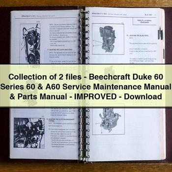 Collection of 2 Files-Beechcraft Duke 60 Series 60 & A60 Service Maintenance Parts Catalog PDF Download