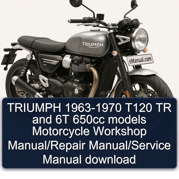 TRIUMPH 1963-1970 T120 TR and 6T 650cc models Motorcycle Workshop Manual/Repair Manual/Service Manual download
