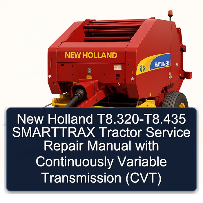 Manual de Servicio y Reparación de Tractores New Holland T8.320, T8.350, T8.380, T8.410, T8.435, T8.380 SMARTTRAX, T8.410 SMARTTRAX, T8.435 SMARTTRAX con Transmisión Continua Variable (CVT)