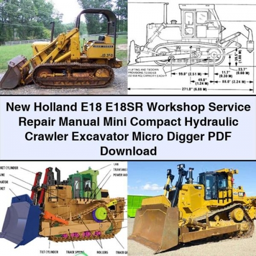 Manual de Servicio y Reparación para Excavadora Compacta de Orugas New Holland E18/E18SR