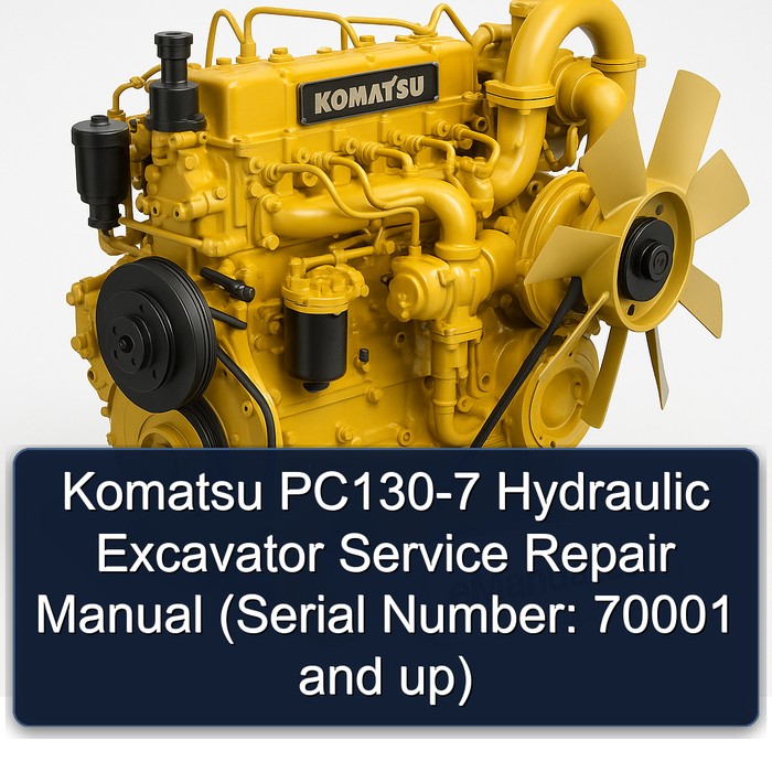 Komatsu PC130-7 Hydraulic Excavator Manual de servicio y reparación (Serial Number: 70001 and up)