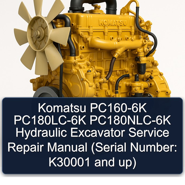 Komatsu PC160-6K PC180LC-6K PC180NLC-6K Hydraulic Excavator Manual de servicio y reparación (Serial Number: K30001 and up)