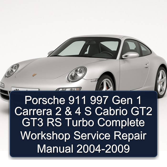 Porsche 911 997 Gen 1 Carrera 2 & 4 S Cabrio GT2 GT3 RS and Turbo Manual completo de servicio y reparación del taller 2004 2005 2006 2007 2008 2009